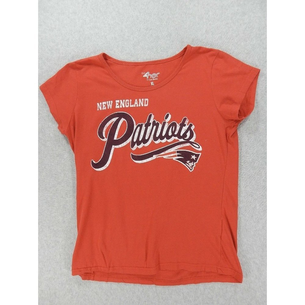 New England Patriots NFL Football Short‎ Sleeve Crew Tee (Women's XL) Red
